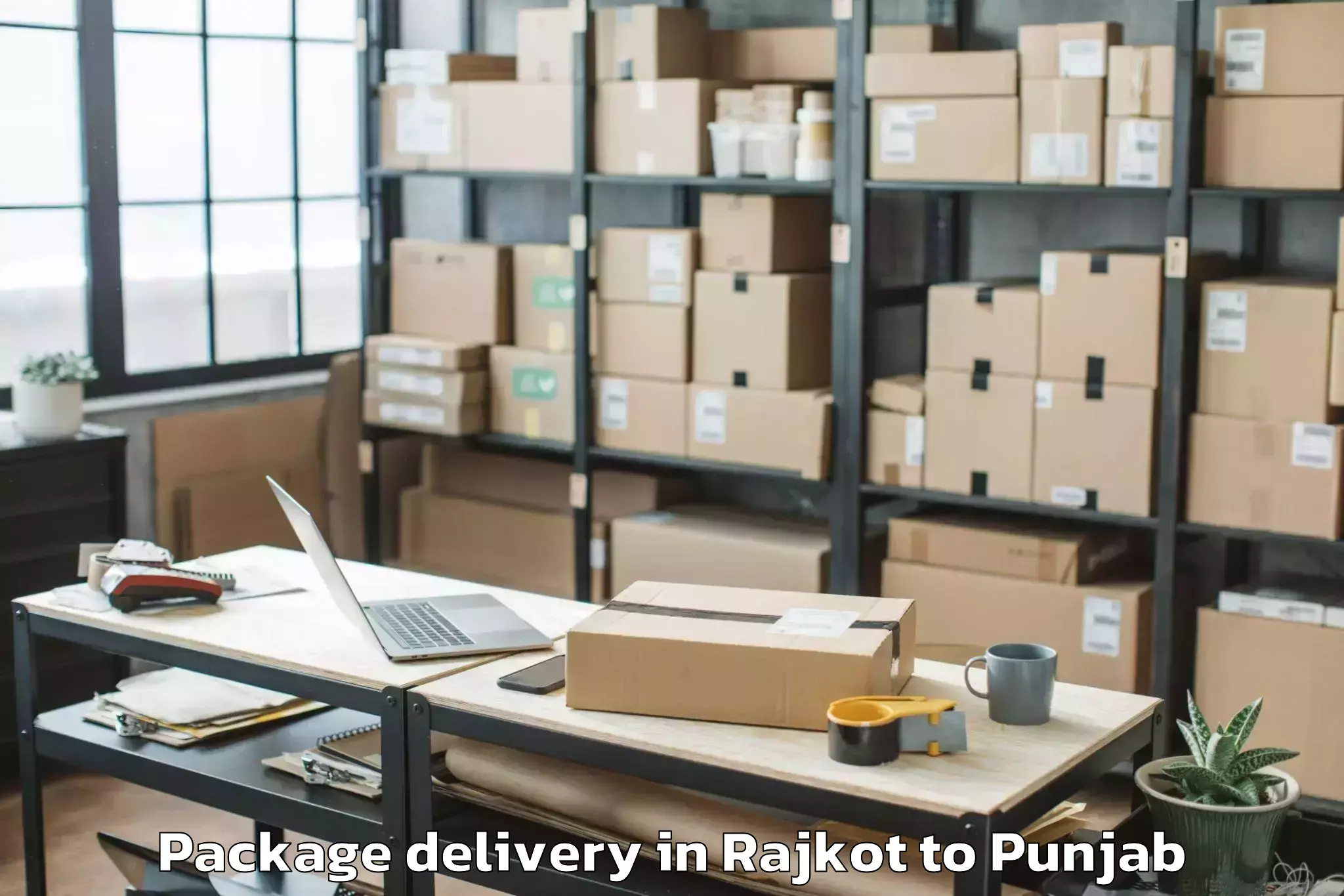 Easy Rajkot to Adampur Package Delivery Booking